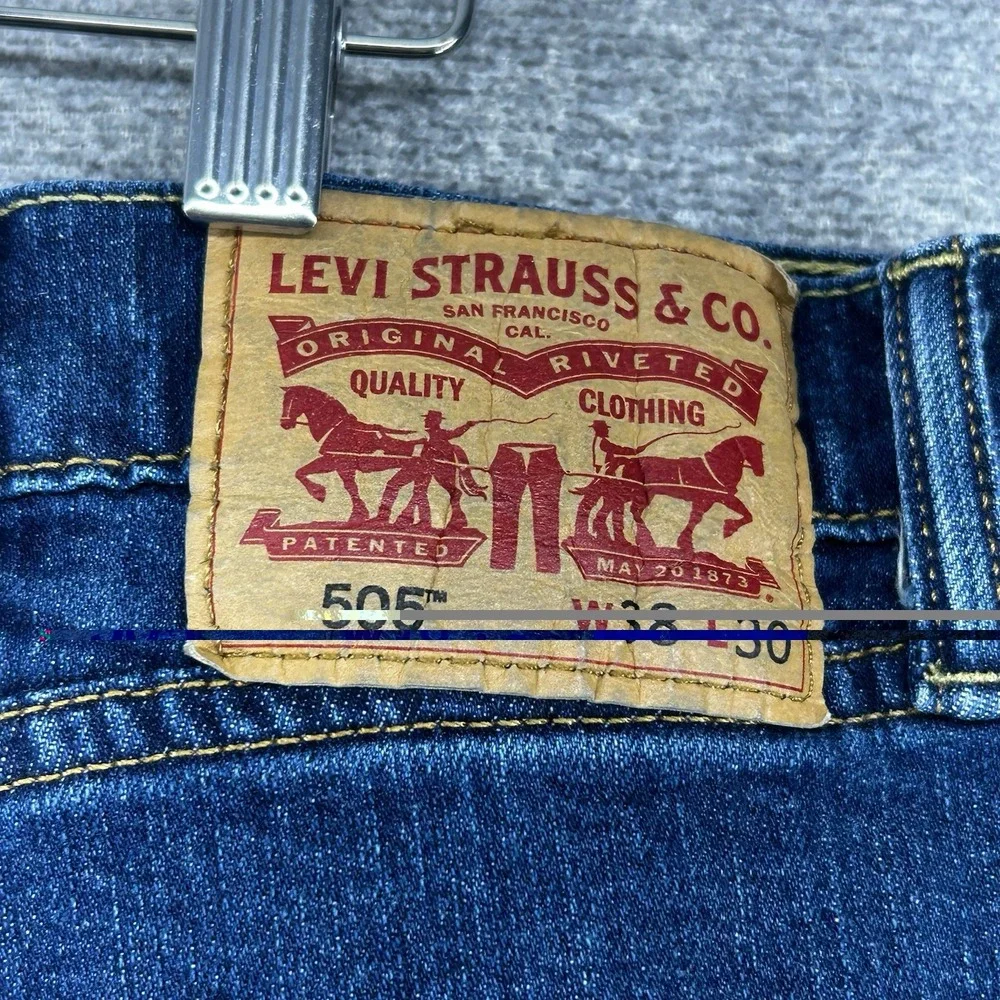 Levis 505‎ Jeans Men Size 38x30 Blue Denum Casual
